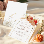 Gilded Watercolor Boho Floral | Terracotta Wedding Einladung