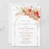Gilded Watercolor Boho Hochzeit Probe Dinner Einladung (Vorderseite)