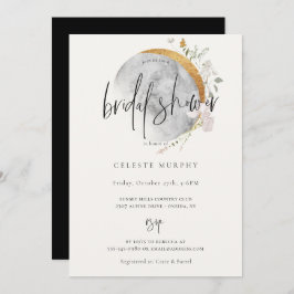 Gilded Wildblume Moon Bridal Dusche Einladung