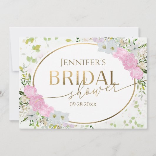 Gilded Wildblume Spring Brautparty Advisor Card Einladung (Rückseite)