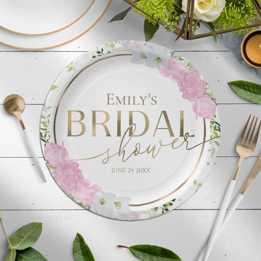 Gilded Wildblume Spring Brautparty Pappteller