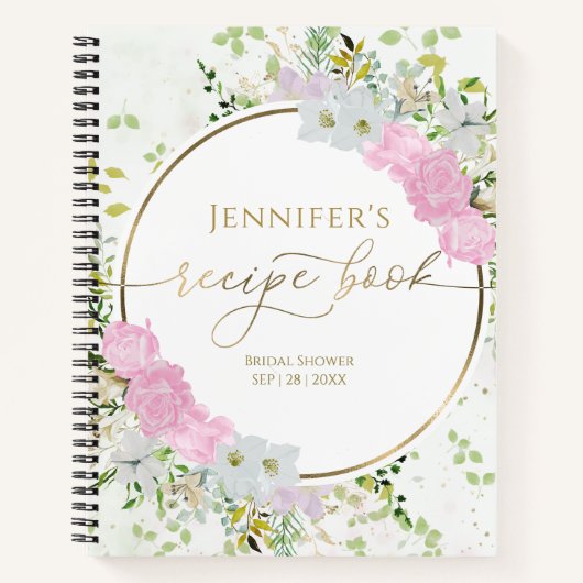 Gilded Wildblume Spring Brautparty Rezept Buch (Vorderseite)