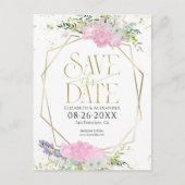Gilded Wildblume Spring Wedding Save the Date Postkarte (Vorderseite)