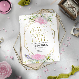 Gilded Wildblume Spring Wedding Save the Date Postkarte