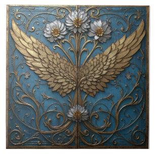 Gilded Winged Floral Fliese