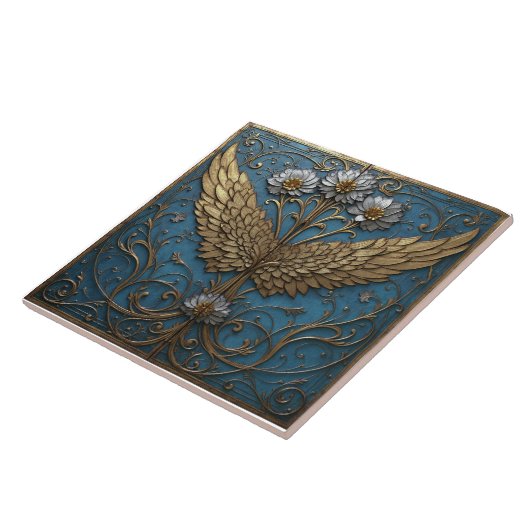Gilded Winged Floral Fliese (Seite)