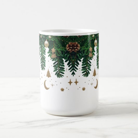 Gilded Winter Foliage Combo Mug - Premium Green Kaffeetasse (Mittel)