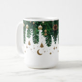 Gilded Winter Foliage Combo Mug - Premium Green Kaffeetasse (Vorderseite Links)