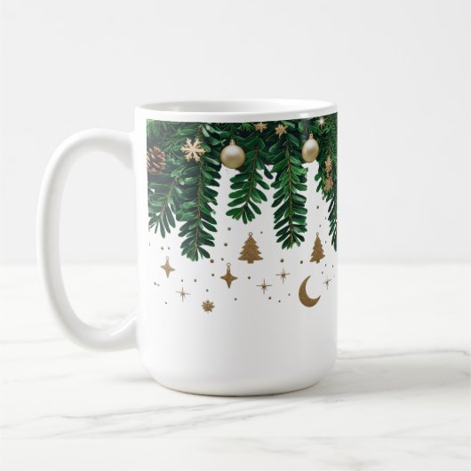 Gilded Winter Foliage Combo Mug - Premium Green Kaffeetasse (Links)