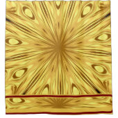 Gilded Zenith: Crimson & Gold Molten Swirl Luxury Duschvorhang (Vorderseite)