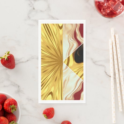 Gilded Zenith: Molten Gold & Deep Crimson High End Serviette (Beispiel)