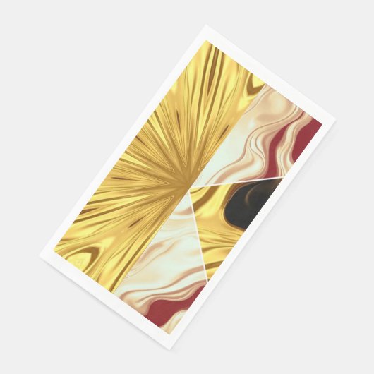 Gilded Zenith: Molten Gold & Deep Crimson High End Serviette (Ecke)