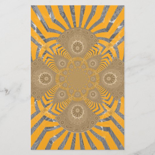 Gilded Zephyr: Eleganz in Golden Yellow & Chrome Briefpapier (Vorderseite)