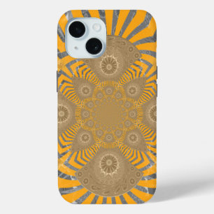 Gilded Zephyr: Eleganz in Golden Yellow & Chrome iPhone 15 Hülle