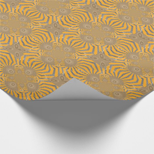 Gilded Zephyr: Eleganz in Golden Yellow & Chrome Geschenkpapier (Ecke)