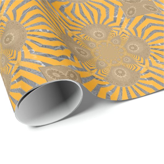 Gilded Zephyr: Eleganz in Golden Yellow & Chrome Geschenkpapier (Rolleneckpunkt)