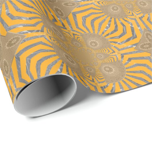 Gilded Zephyr: Eleganz in Golden Yellow & Chrome Geschenkpapier (Rolleneckpunkt)