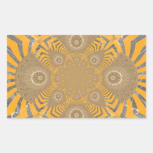 Gilded Zephyr: Eleganz in Golden Yellow & Chrome Rechteckiger Aufkleber