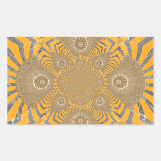 Gilded Zephyr: Eleganz in Golden Yellow & Chrome Rechteckiger Aufkleber (Vorderseite)