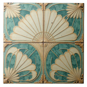 Gildenfans für Aquamarine und Creme Fliese