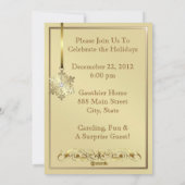 Gildenglamouröse Rote Weihnachtskarte Einladung (Rückseite)