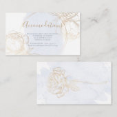 Gildengoldene Rose für Staubblau Begleitkarte (Vorne/Hinten)