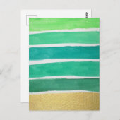 Gildengrüne Streifen Postkarte (Vorne/Hinten)