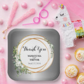 Gildenische Grüntöne: Eigener botanischer Aufklebe Pappteller (Party)