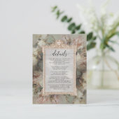 Giles Blumenrosa Weiß Barockschrift Details Begleitkarte (Stehend Vorderseite)