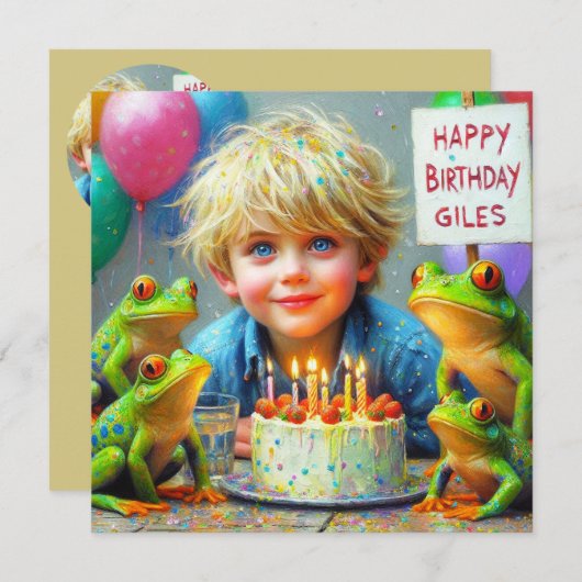 GILES ~ Geburtstagskarte ~ Frösche ~
