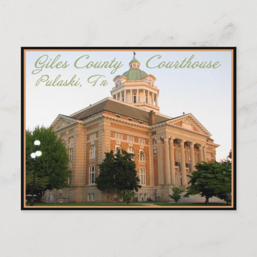 Giles Landkreis Courthouse - Pulaski, TN Postkarte (Vorderseite)