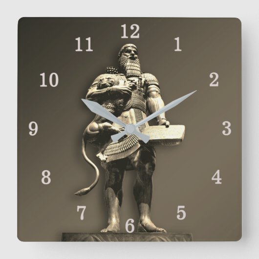 Gilgamesh Quadratische Wanduhr (Vorderseite)