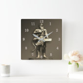 Gilgamesh Quadratische Wanduhr (Zuhause)