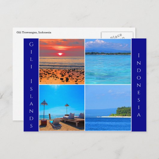 Gili-Inseln indonesisches Kollektiv Postkarte (Vorne/Hinten)