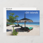 Gili Islands Beach Indonesien Postkarte (Vorne/Hinten)