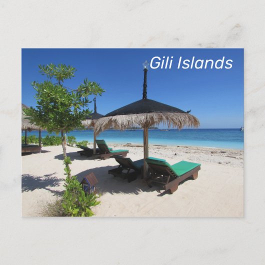 Gili Islands Beach Indonesien Postkarte (Vorderseite)