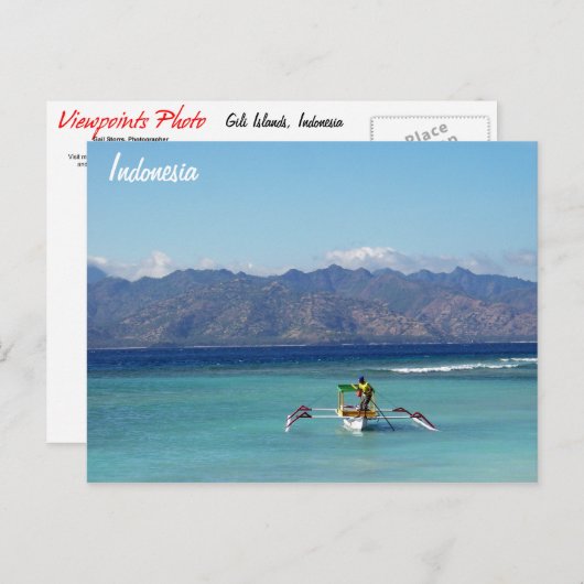 Gili Islands Boat Postkarte (Vorne/Hinten)