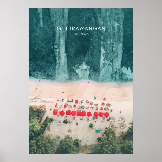 Gili Trawangan, Indonesien - Illustration Poster (Vorne)