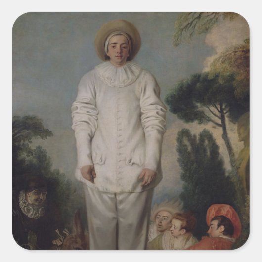 Gilles, c.1718-19 quadratischer aufkleber (Vorderseite)