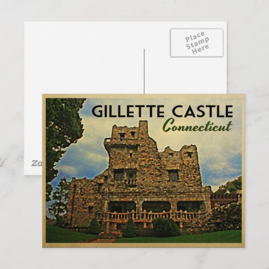 Gillette Castle Connecticut Postkarte (Vorne/Hinten)