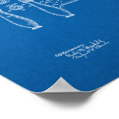 Gillette Razor Patent - Blueprint Poster (Ecke)