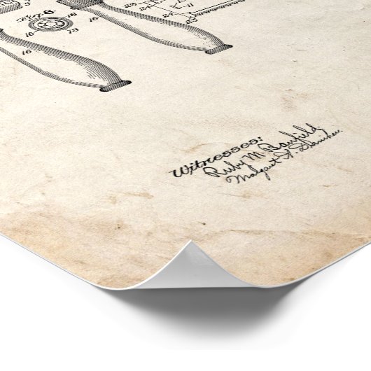 Gillette Razor Patent - Old Look Poster (Ecke)