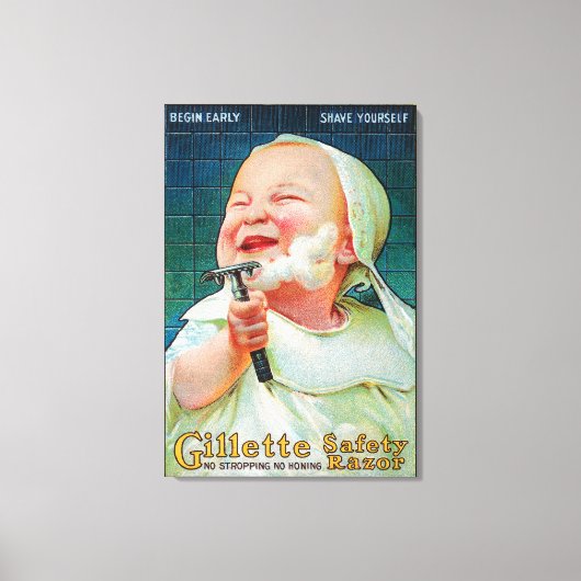 Gillette Safety Razor - Beginnen Sie frühzeitig Leinwanddruck (Vorderseite)