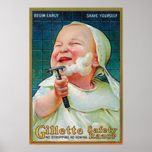 Gillette Safety Razor - Beginnen Sie frühzeitig Poster (Vorne)