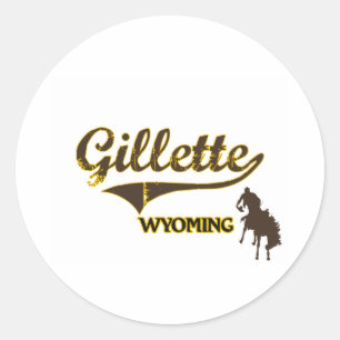Gillette Wyoming City Classic Runder Aufkleber