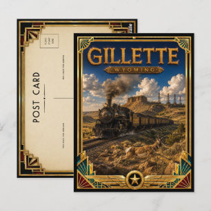 Gillette Wyoming Vintage Art Deco Golden Age Postkarte