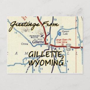Gillette Wyoming Vintage-Karte Postkarte