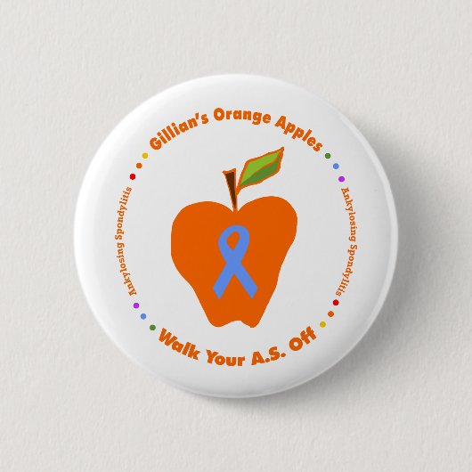 Gillian orange Äpfel Button (Vorderseite)