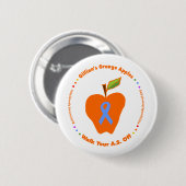 Gillian orange Äpfel Button (Vorne & Hinten)