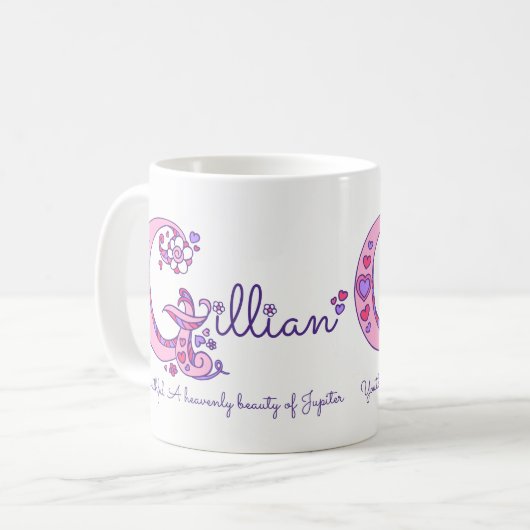Gilliannamensbedeutung dekorative kaffeetasse (Vorderseite Links)